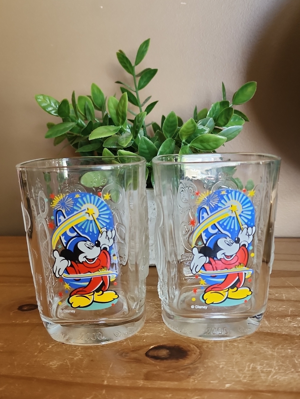Y2K Mc Donald's EPCOT Disney Mickey Mouse Glass Tumblers